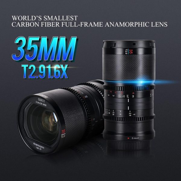 SIRUI Saturn 35mm T2.9 1.6X Full Frame Carbono Fibra Anamorphic  (Nature Flares, L Mount) - Imagen 2