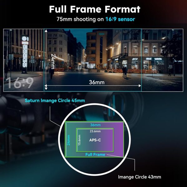 SIRUI Saturn 75mm T2.9 1.6X Anamorphic Lens (Nature Flares, L Mount) - Imagen 2